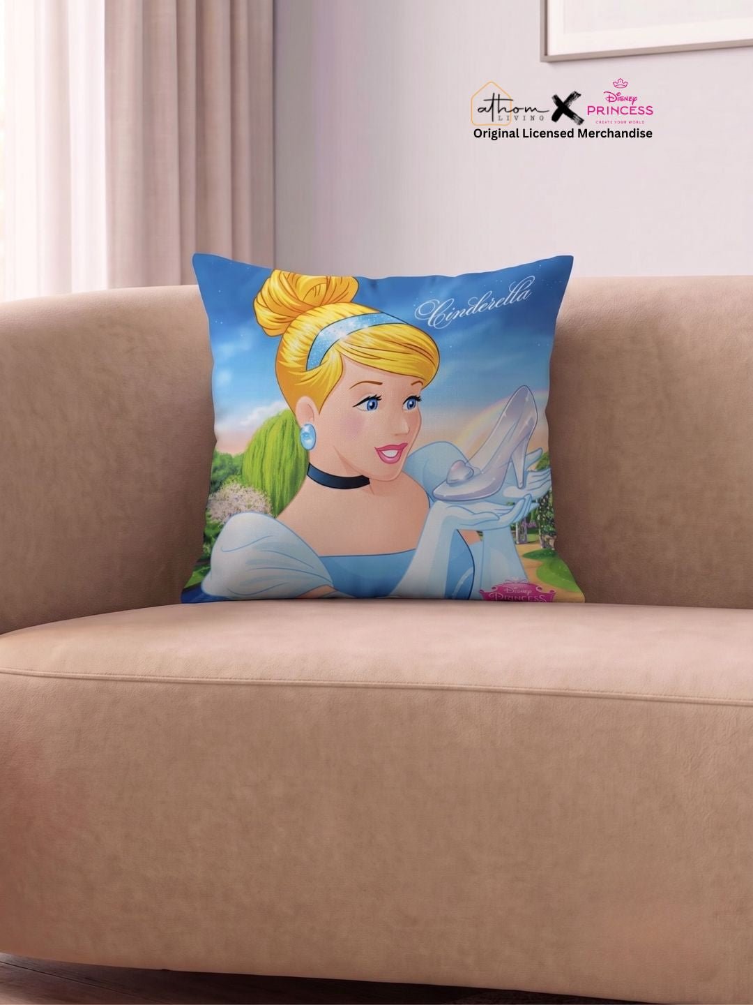 Premium Disney Princess Printed Cushion Cover by Athom Living - Athom Living