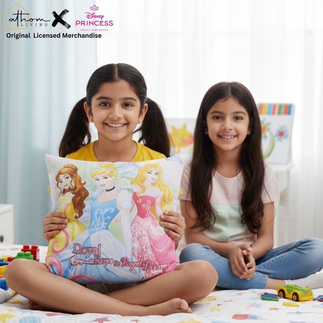 Premium Disney Princess Printed Cushion Cover by Athom Living - Athom Living