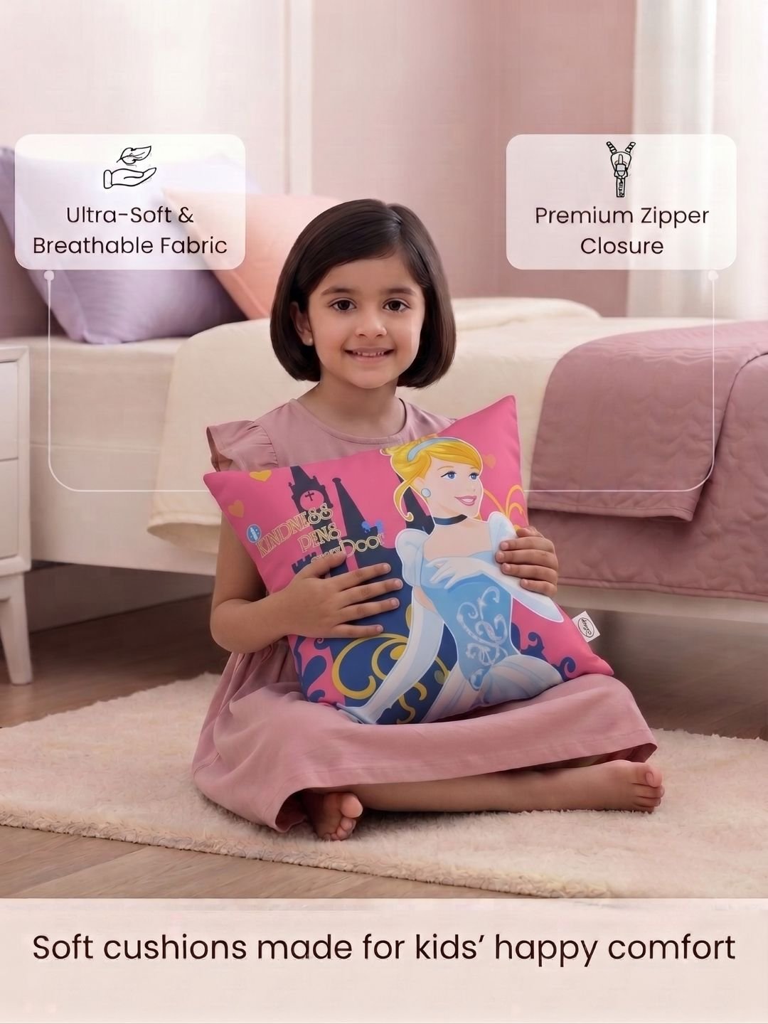 Premium Disney Princess Printed Cushion Cover by Athom Living - Athom Living