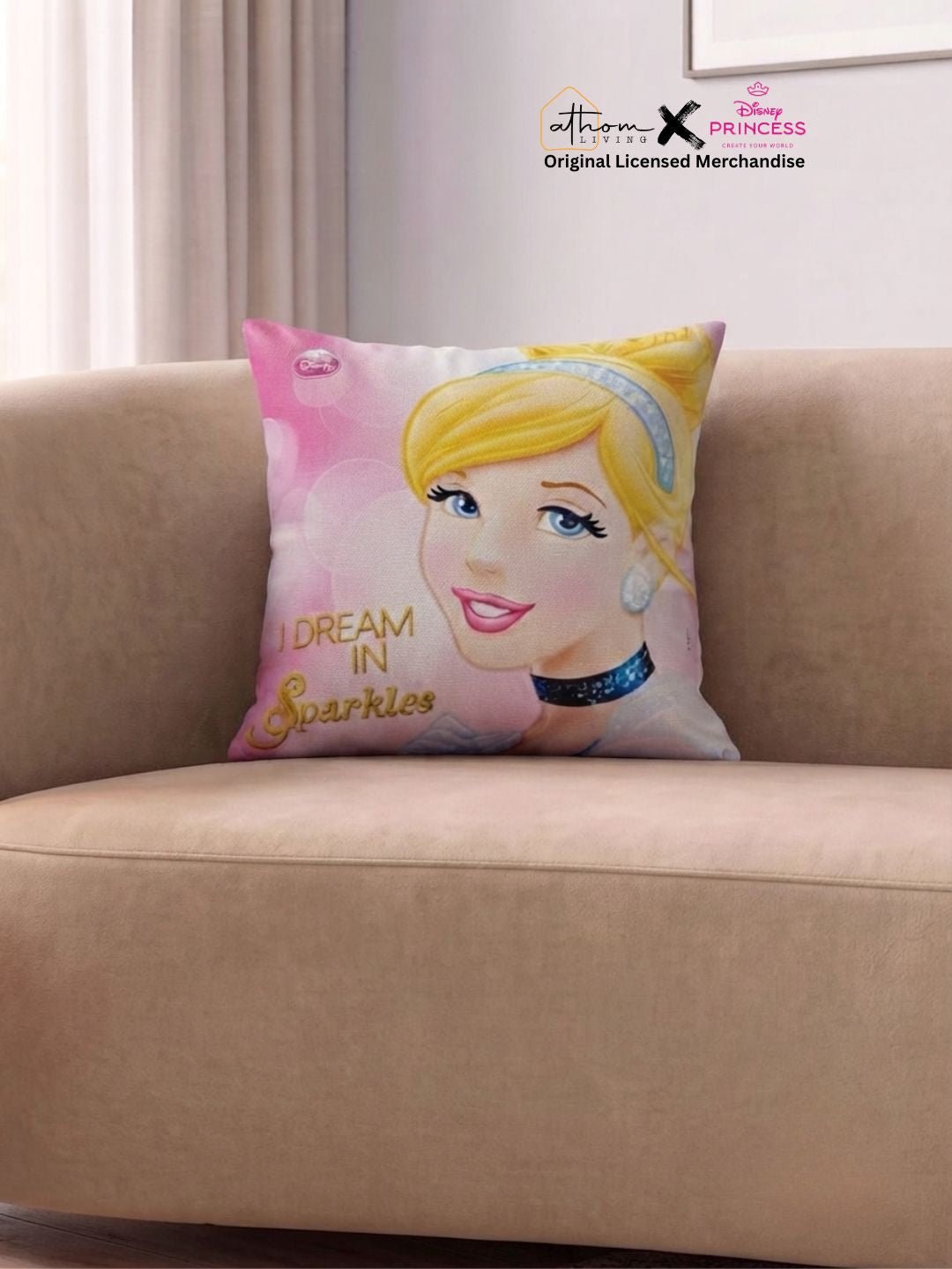 Premium Disney Princess Printed Cushion Cover by Athom Living - Athom Living