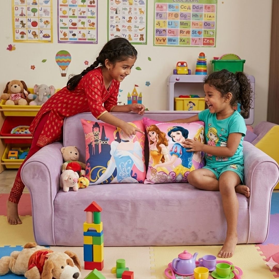 Premium Disney Princess Printed Set of 2 Filled Cushion by Athom Living - Athom Living
