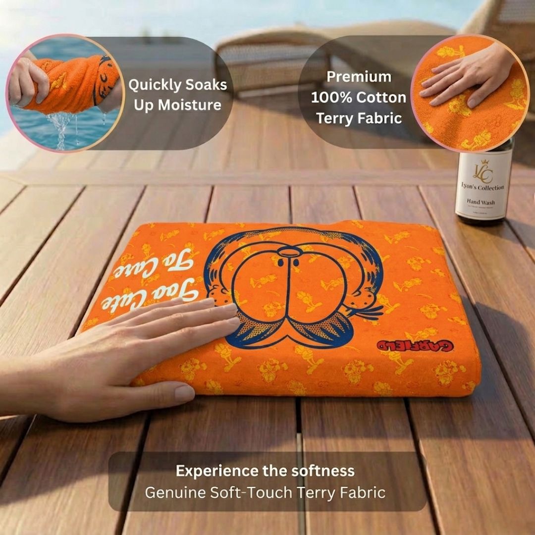 Premium Garfield Kids Bath Towel - Ultra - Soft & Super Absorbent by Athom Living - Athom Living