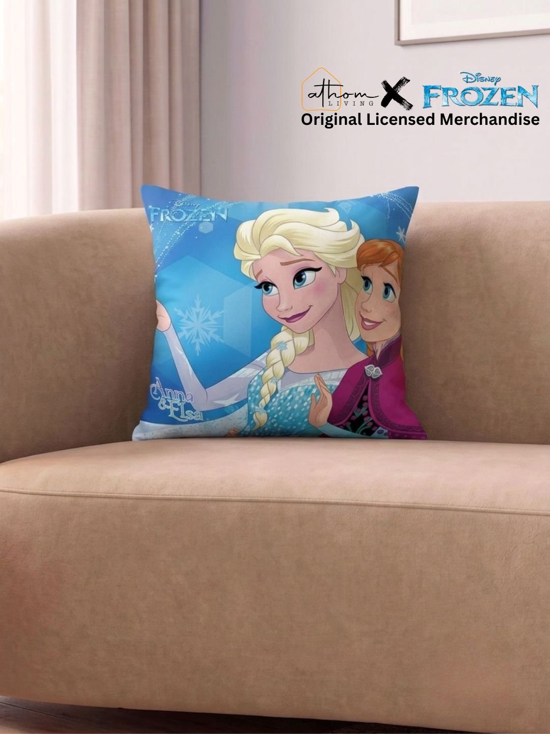 Premium Kids Disney Frozen Printed Filled Cushion by Athom Living - Athom Living