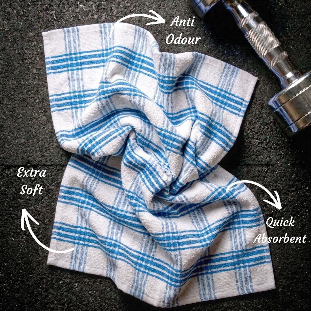 Premium Lavender & Blue Strips Cotton Hand Towels- Cotton Pack of 4 by Athom Living - Athom Living
