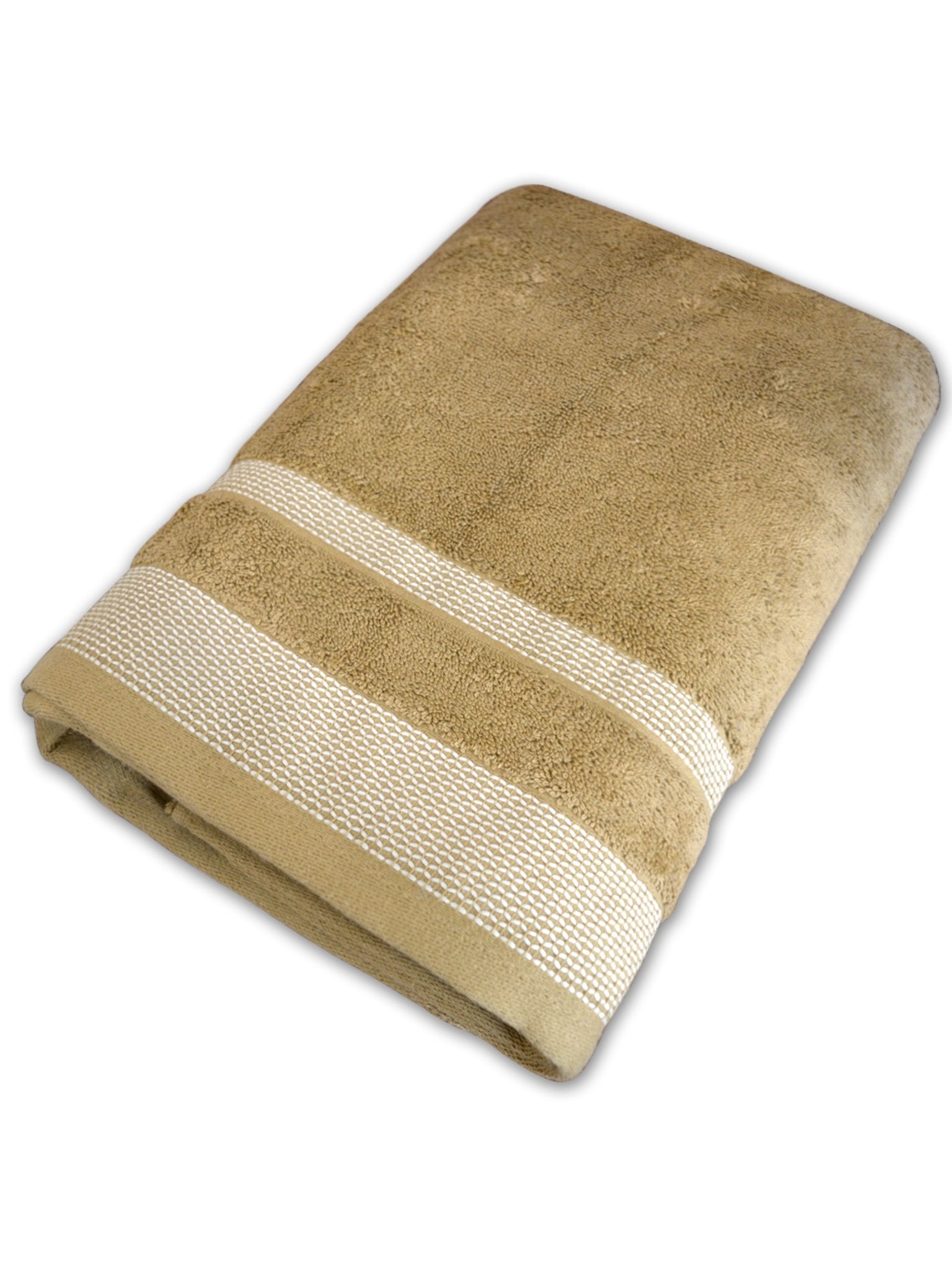 Premium Light Brown Cotton Bath Towel (Pack of 2) by Athom Living - Athom Living