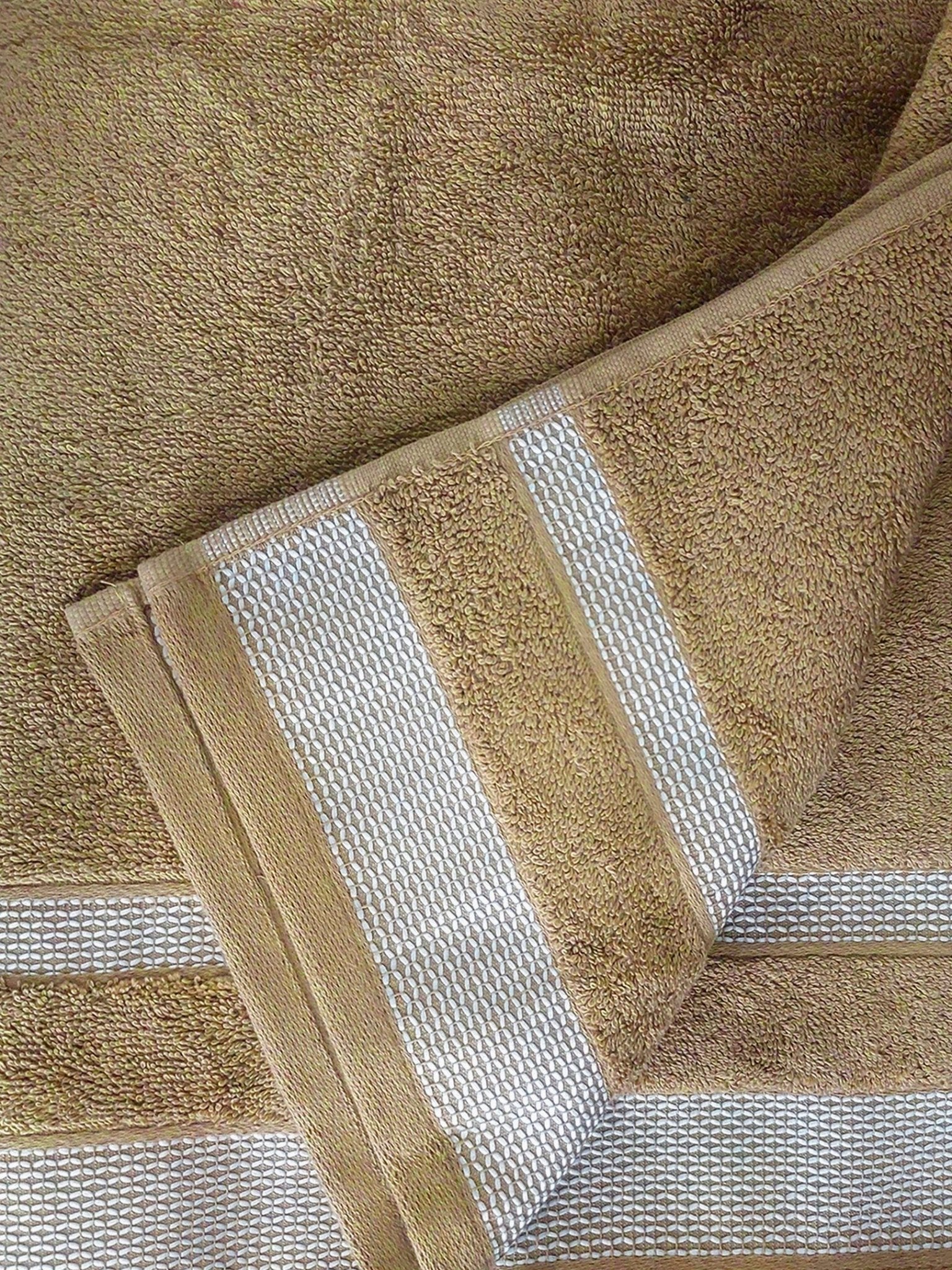Premium Light Brown Cotton Bath Towel Pack of 4 by Athom Living - Athom Living