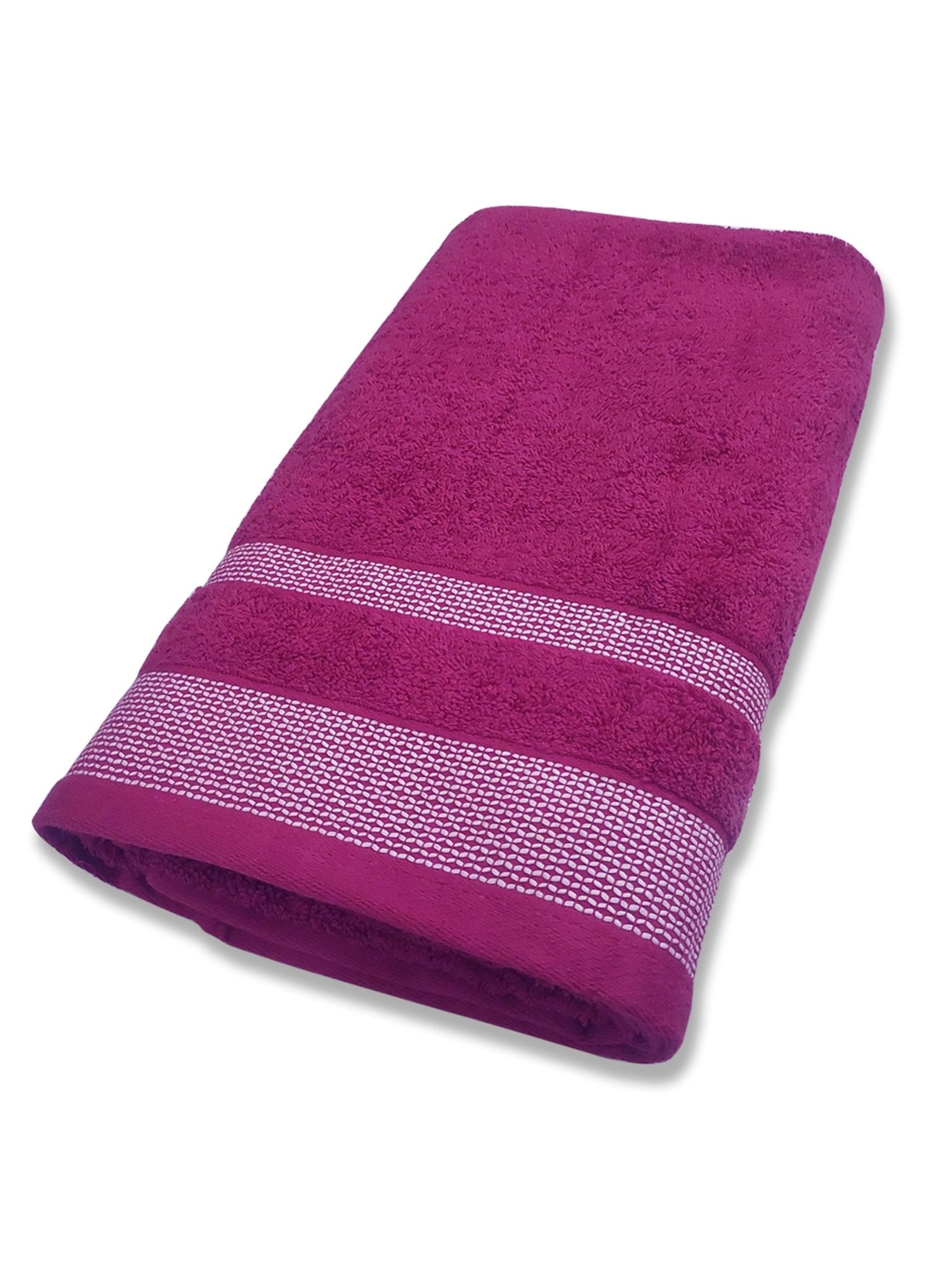 Premium Light Brown & Dark Pink Cotton Bath Towel (Pack of 4) by Athom Living - Athom Living