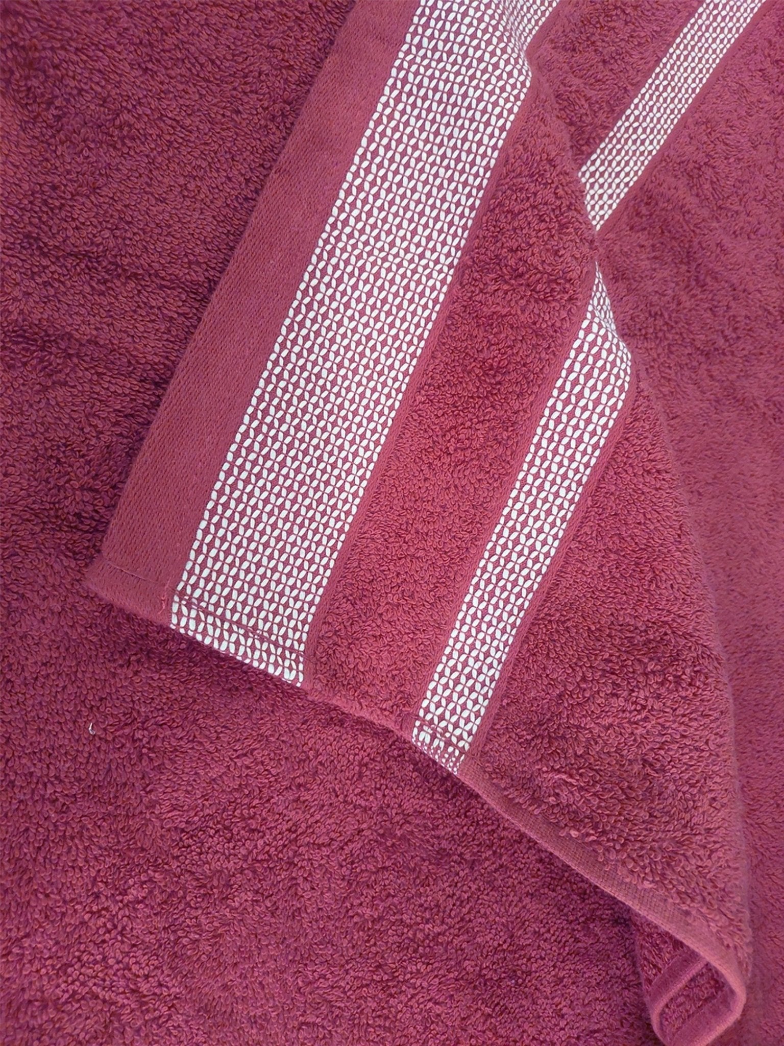 Premium Light Brown & Dark Pink Cotton Bath Towel (Pack of 4) by Athom Living - Athom Living