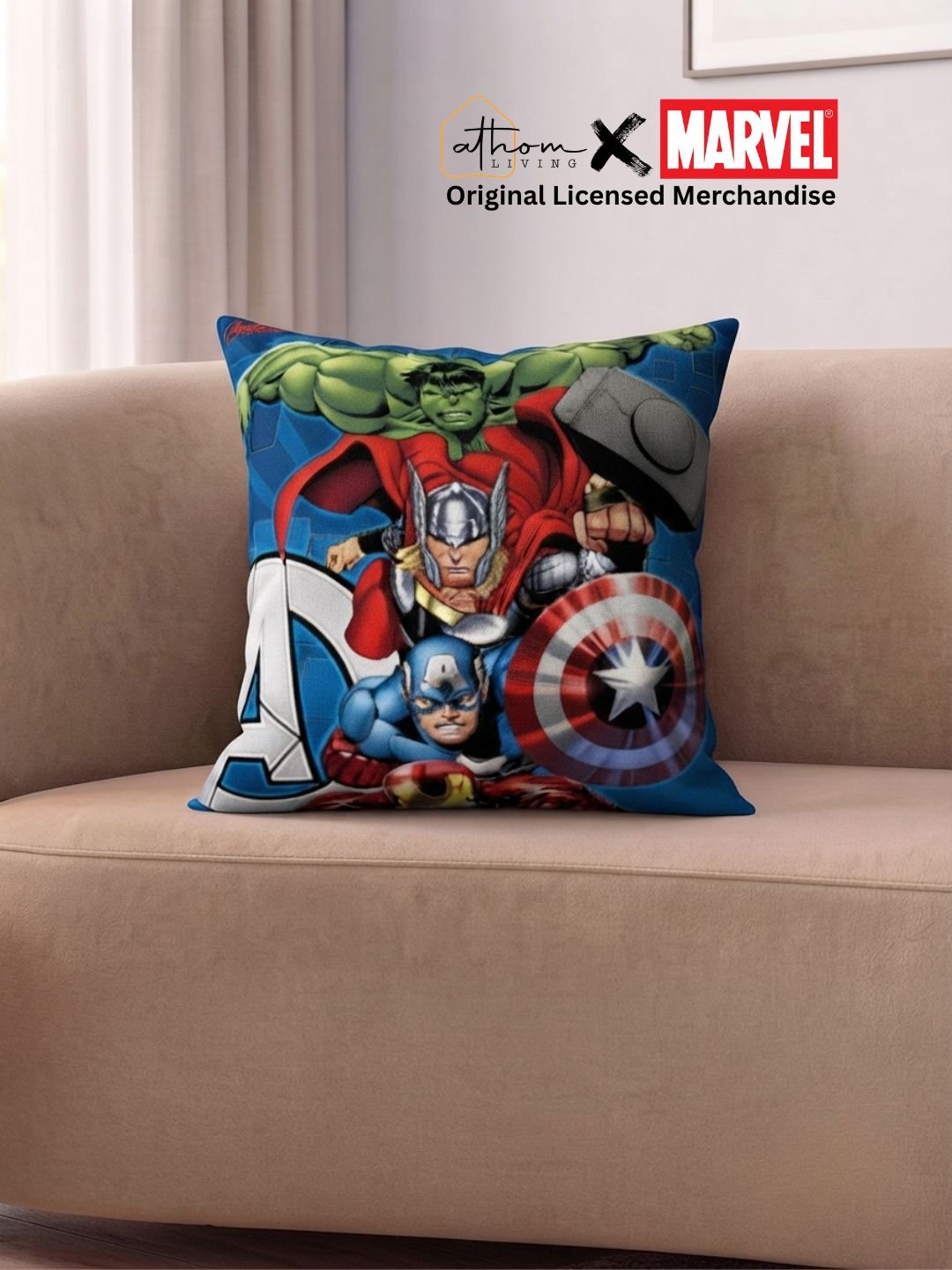 Premium Marvel Avengers Printed Cushion Cover by Athom Living - Athom Living