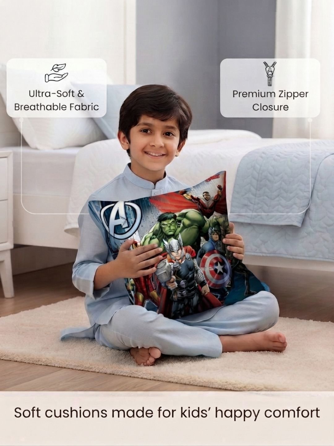 Premium Marvel Avengers Printed Filled Cushion by Athom Living - Athom Living