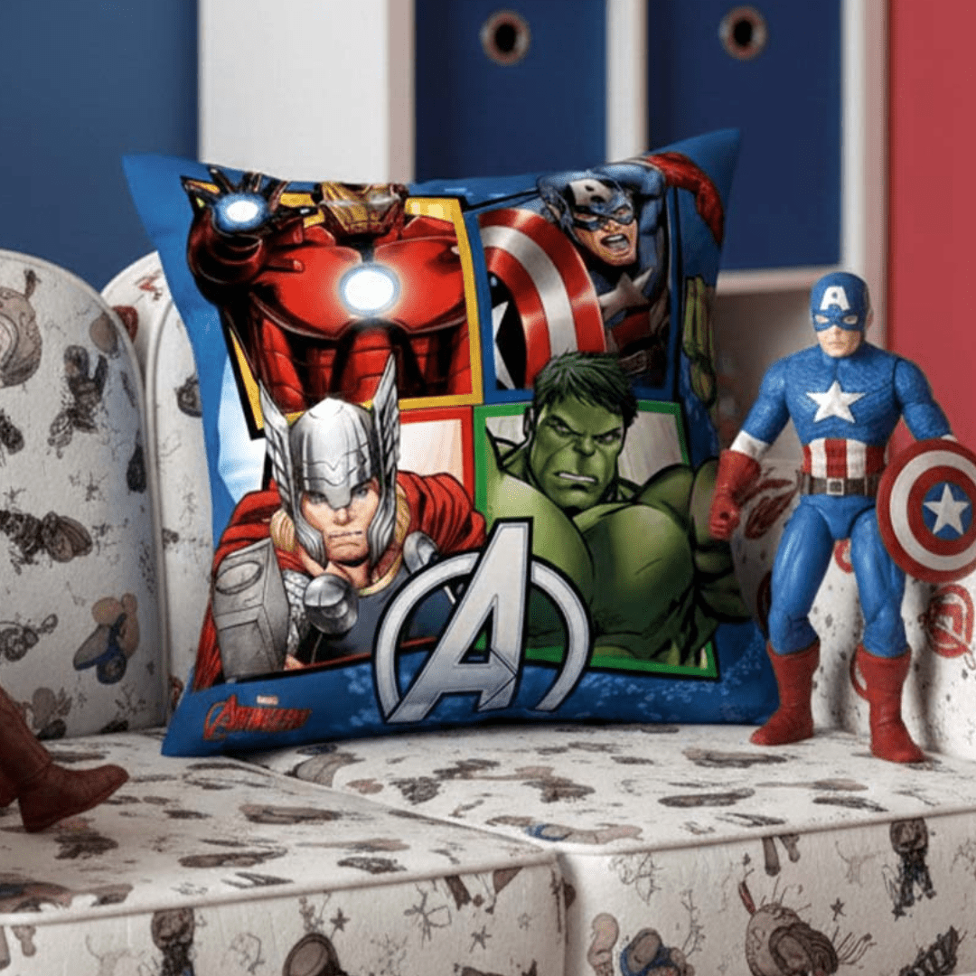 Premium Marvel Avengers Printed Set of 2 Cushion Covers by Athom Living - Athom Living