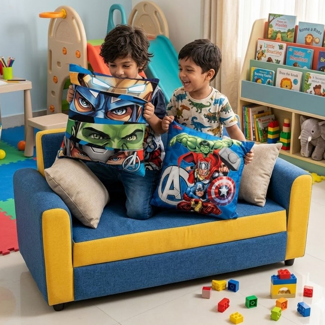 Premium Marvel Avengers Printed Set of 2 Filled Cushion by Athom Living - Athom Living