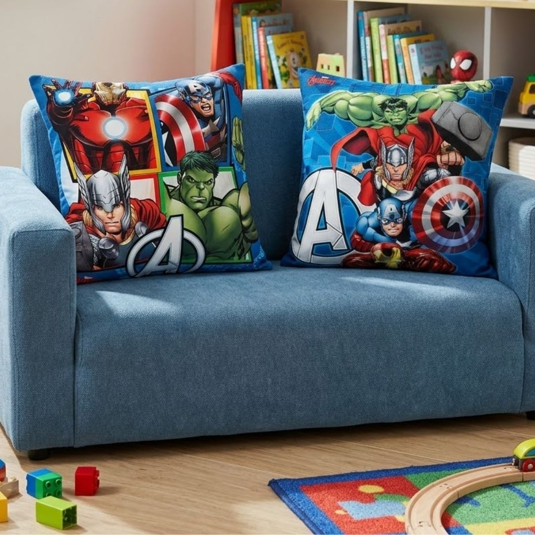 Premium Marvel Avengers Printed Set of 2 Filled Cushion by Athom Living - Athom Living