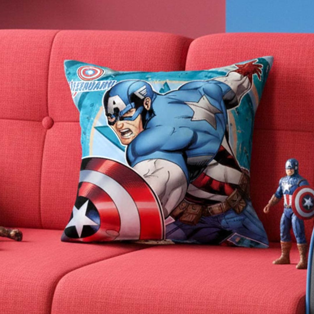 Premium Marvel Captain America Printed Cushion Cover by Athom Living - Athom Living