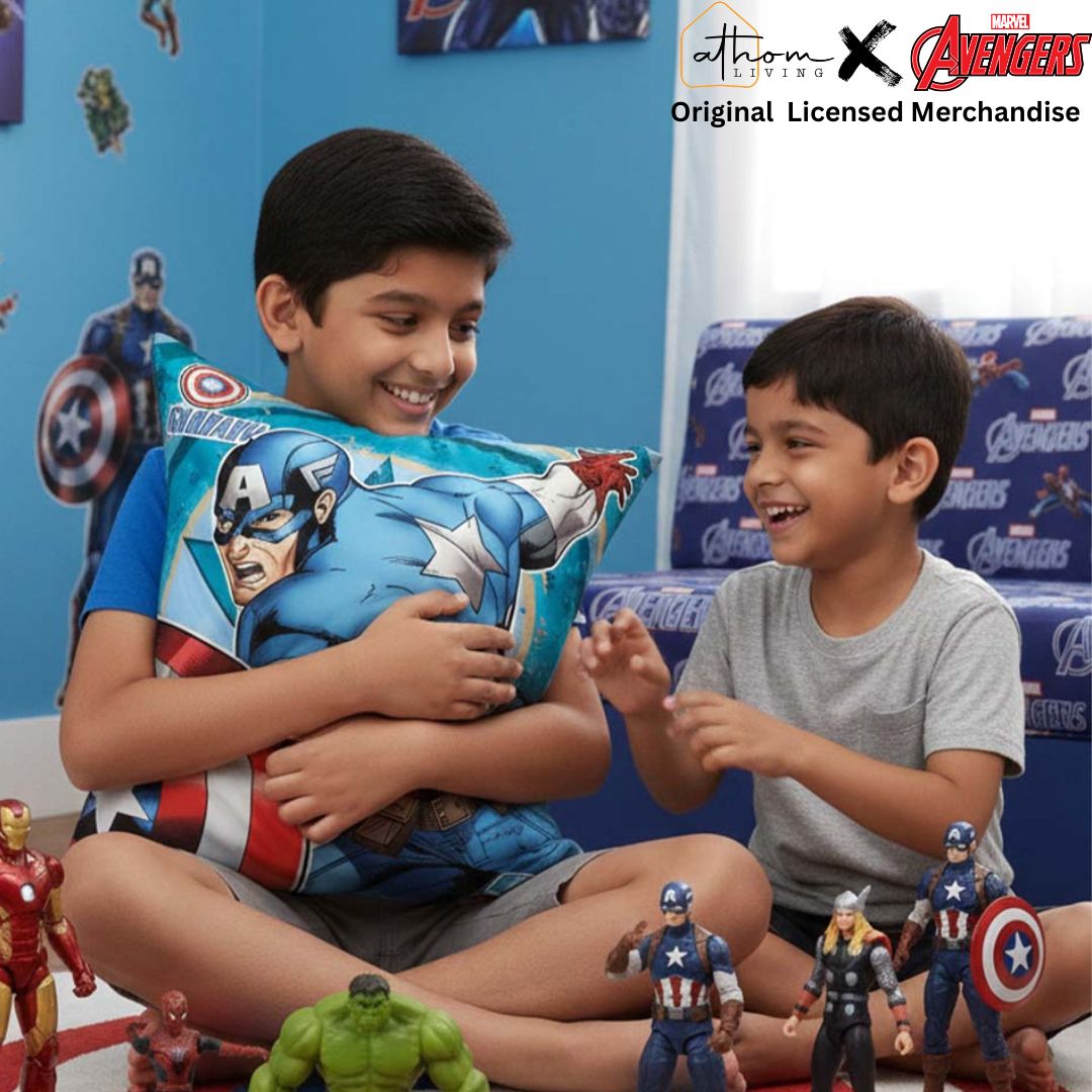 Premium Marvel Captain America Printed Cushion Cover by Athom Living - Athom Living