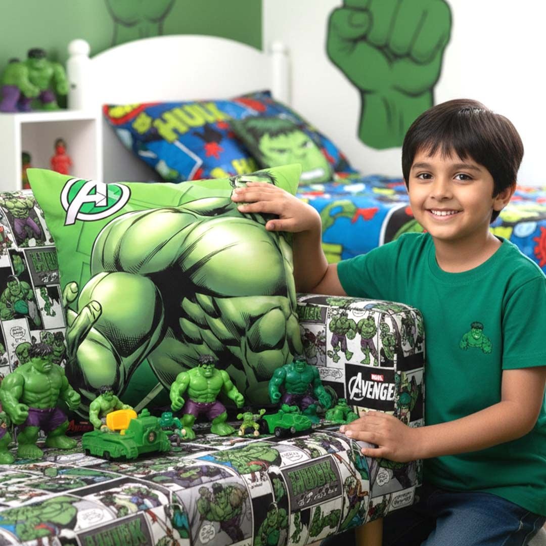 Premium Marvel Hulk Printed Cushion Cover by Athom Living - Athom Living