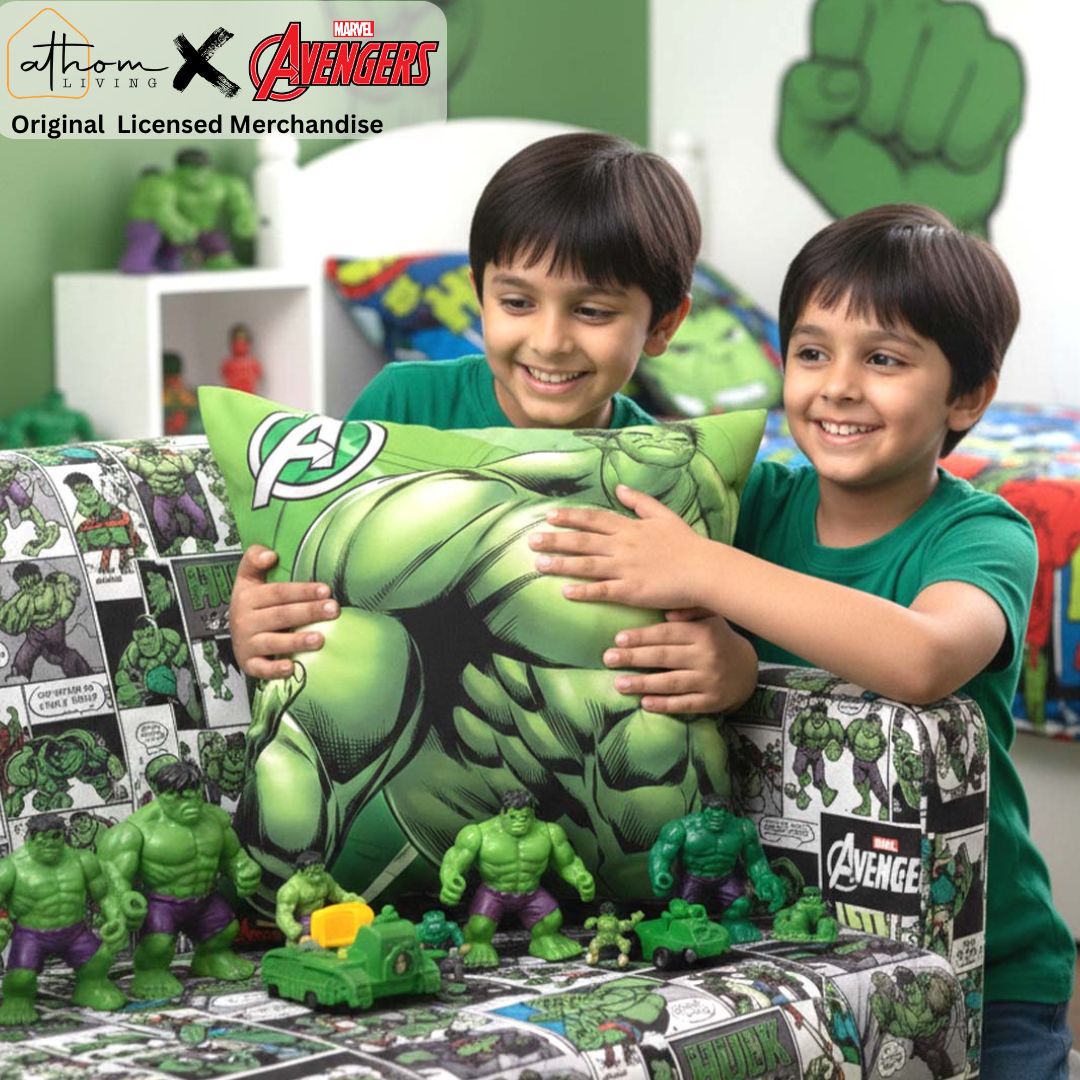 Premium Marvel Hulk Printed Cushion Cover by Athom Living - Athom Living