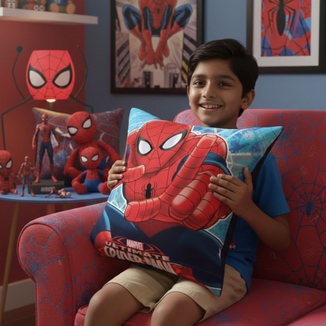 Premium Marvel Spiderman Printed Cushion Cover by Athom Living - Athom Living