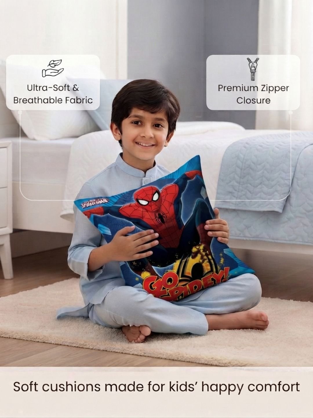 Premium Marvel Spiderman Printed Cushion Cover by Athom Living - Athom Living