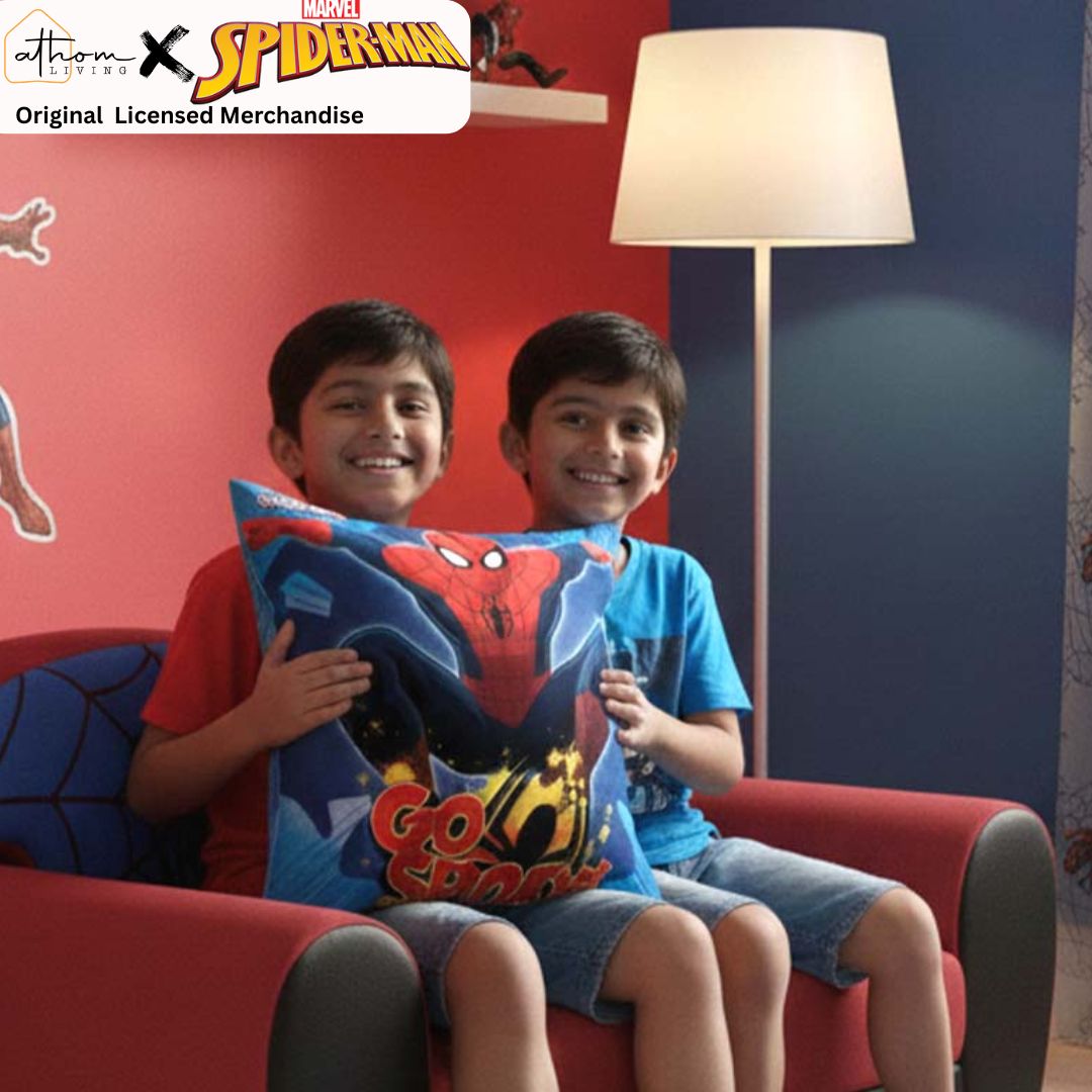 Premium Marvel Spiderman Printed Cushion Cover by Athom Living - Athom Living