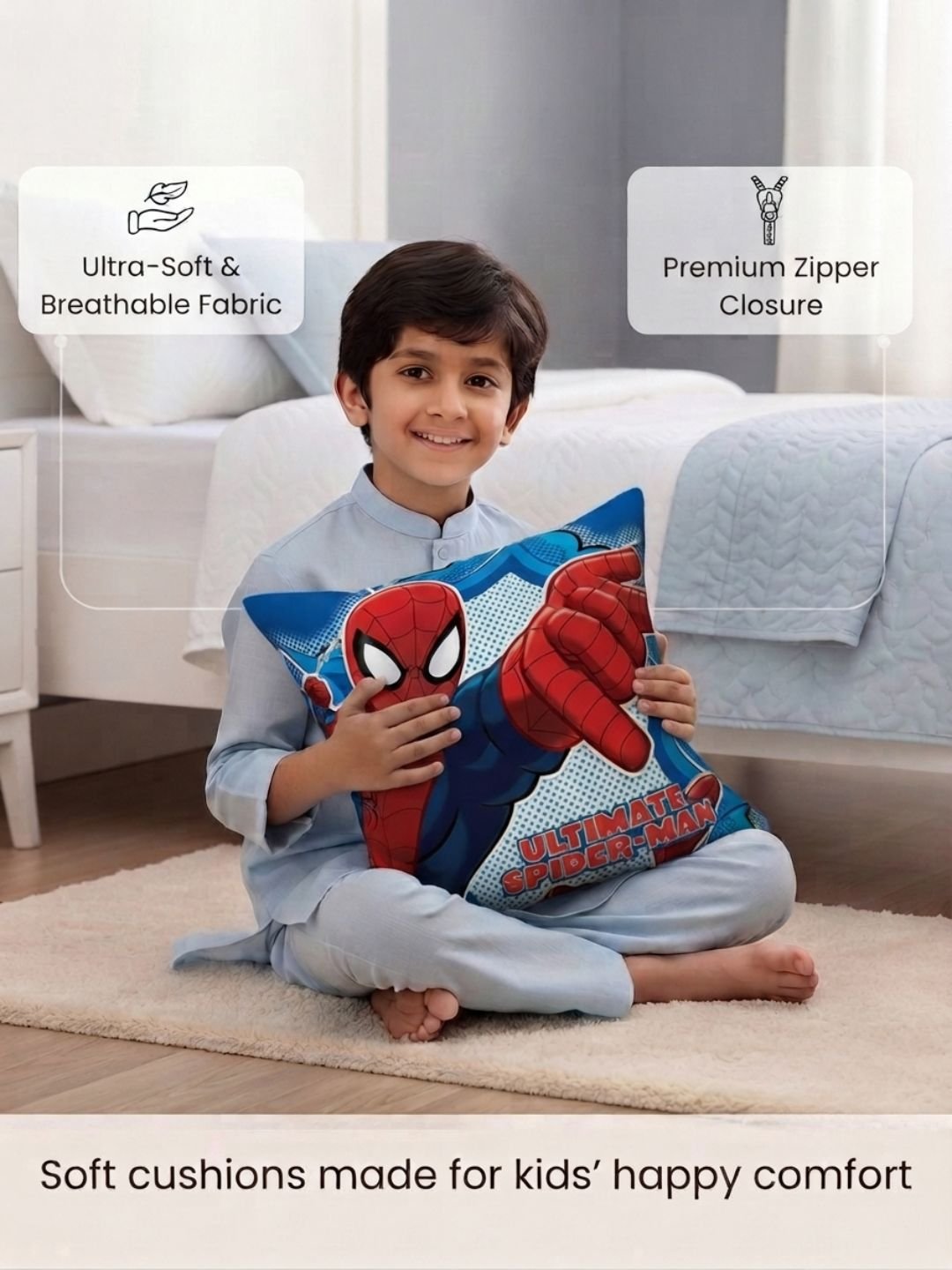 Premium Marvel Spiderman Printed Filled Cushion by Athom Living - Athom Living
