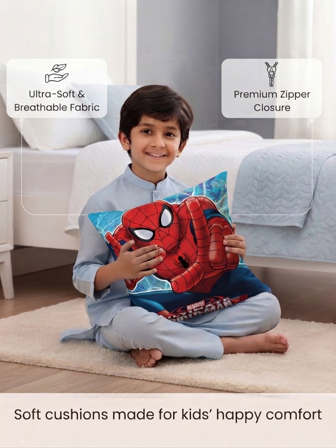 Premium Marvel Spiderman Printed Filled Cushion by Athom Living - Athom Living