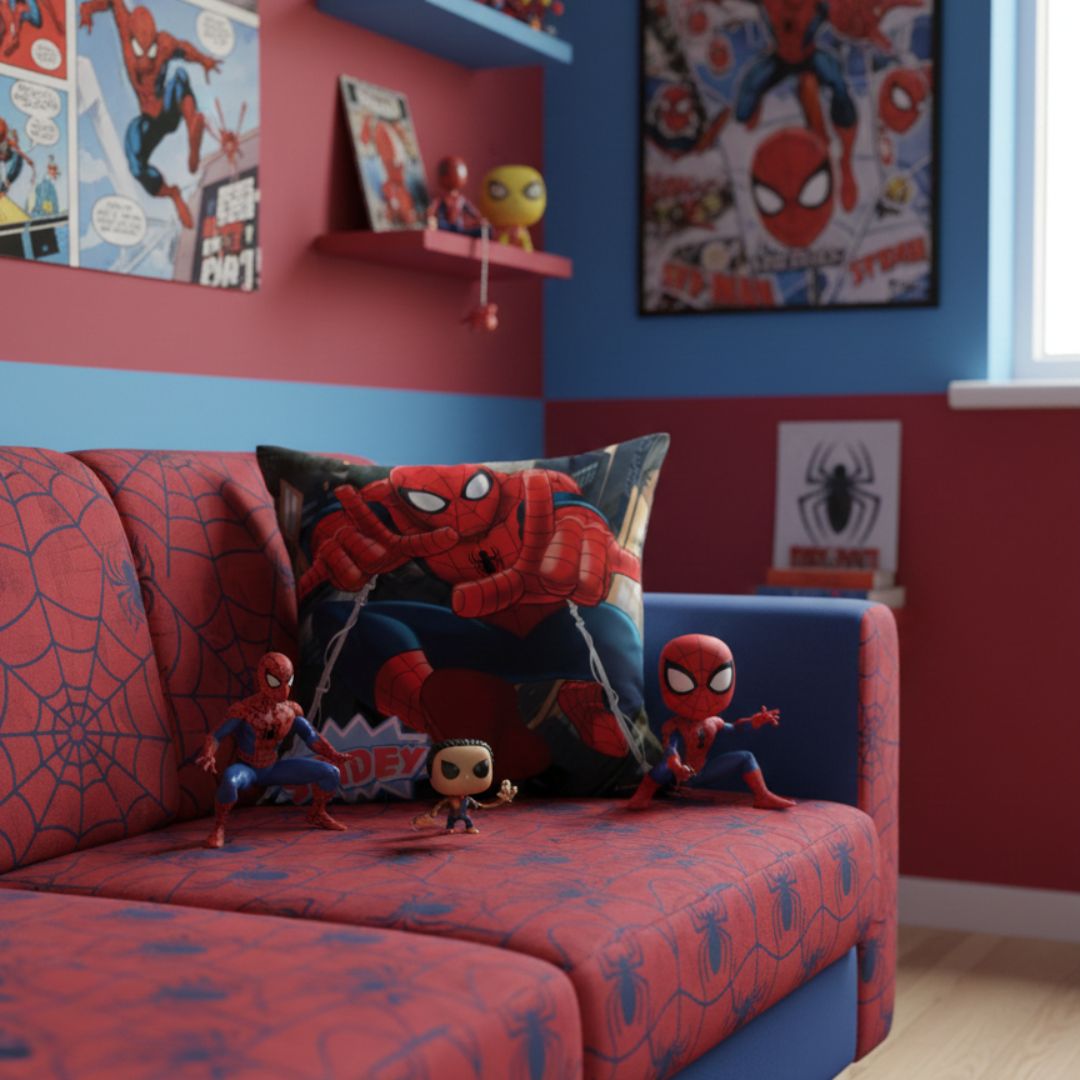 Premium Marvel Spiderman Printed Set of 2 Cushion Covers by Athom Living - Athom Living