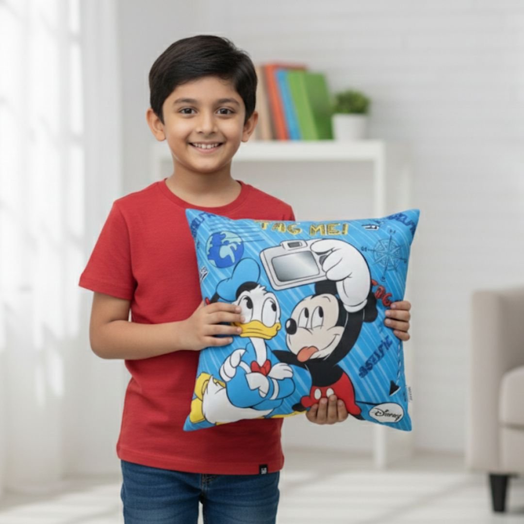 Premium Mickey & Donald Printed Cushion Cover by Athom Living - Athom Living