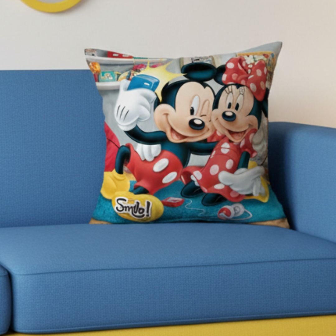 Premium Mickey & Minnie Printed Cushion Cover by Athom Living - Athom Living