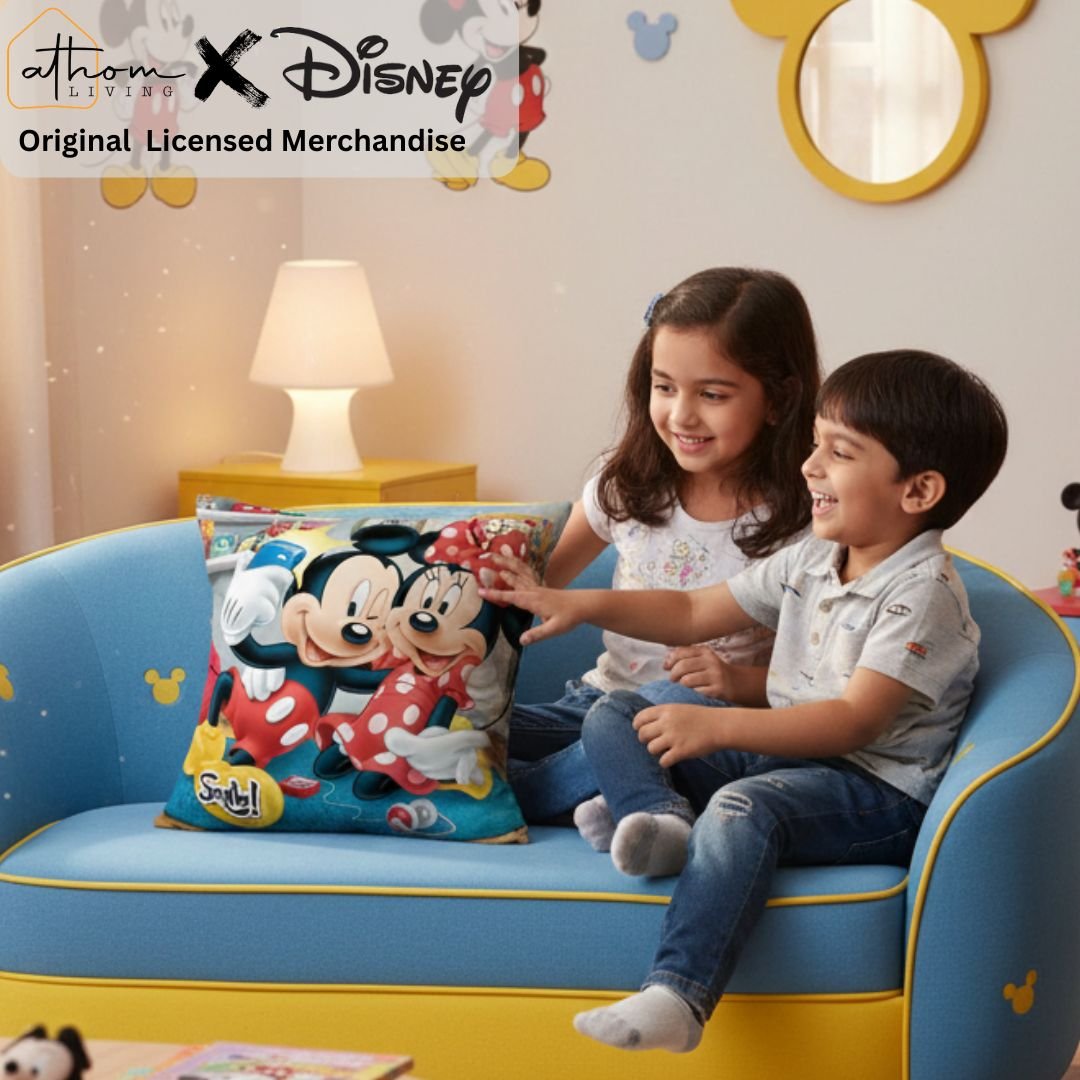 Premium Mickey & Minnie Printed Cushion Cover by Athom Living - Athom Living