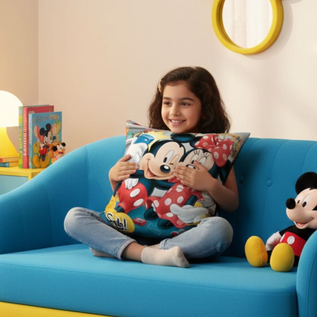Premium Mickey & Minnie Printed Cushion Cover by Athom Living - Athom Living