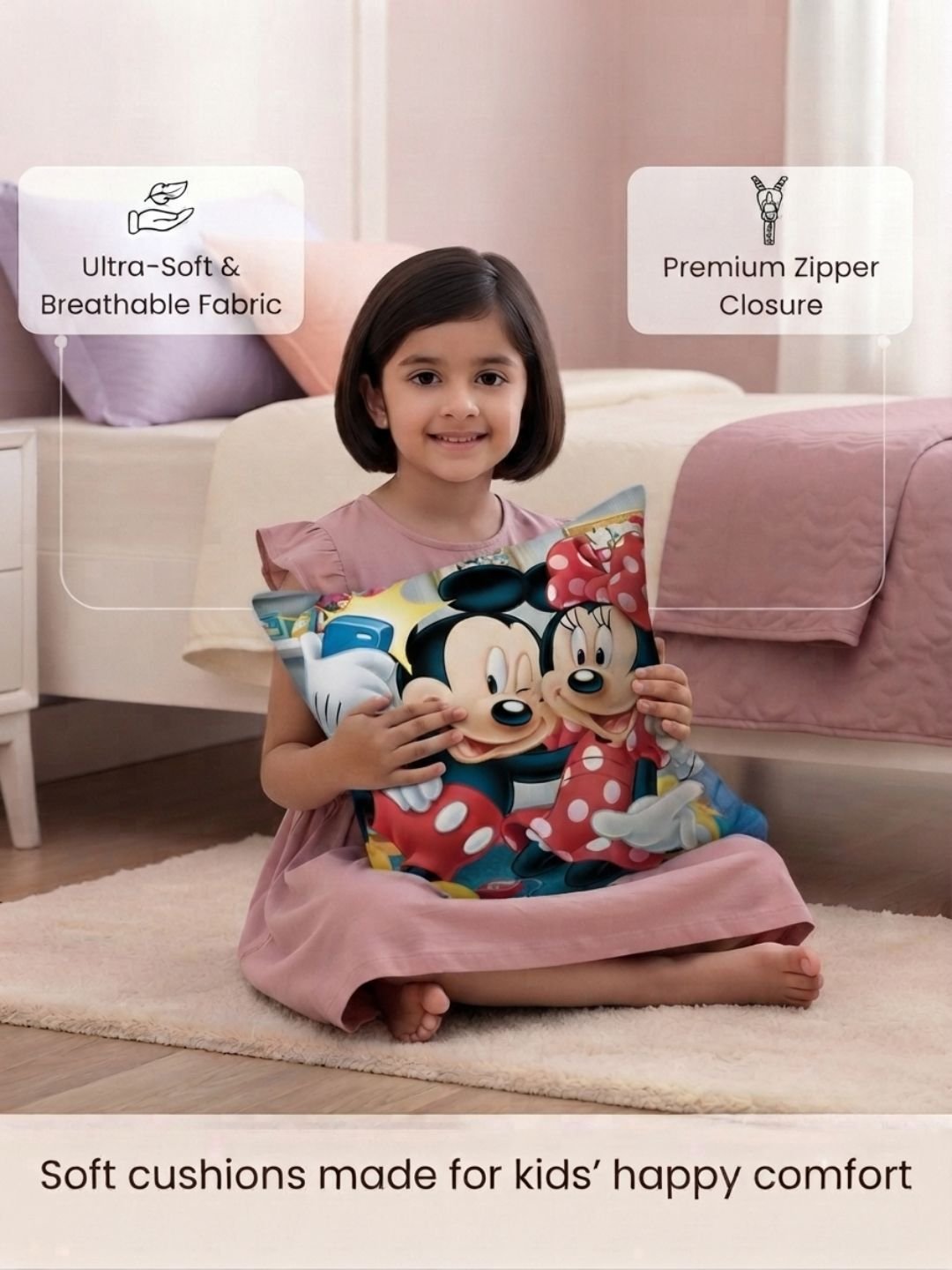 Premium Mickey & Minnie Printed Cushion Cover by Athom Living - Athom Living