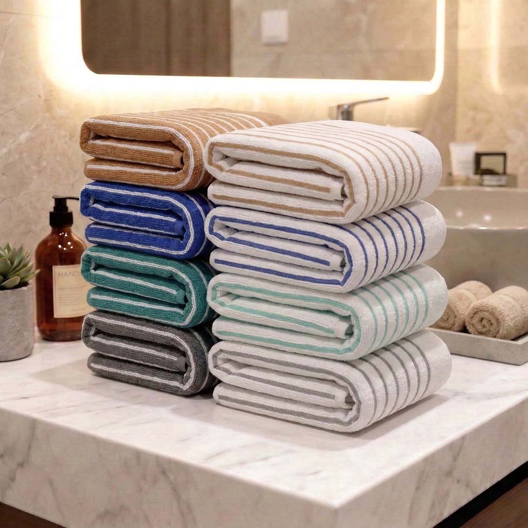 Premium Multicolor Cotton Hand Towels - Cotton Pack of 8 by Athom Living - Athom Living