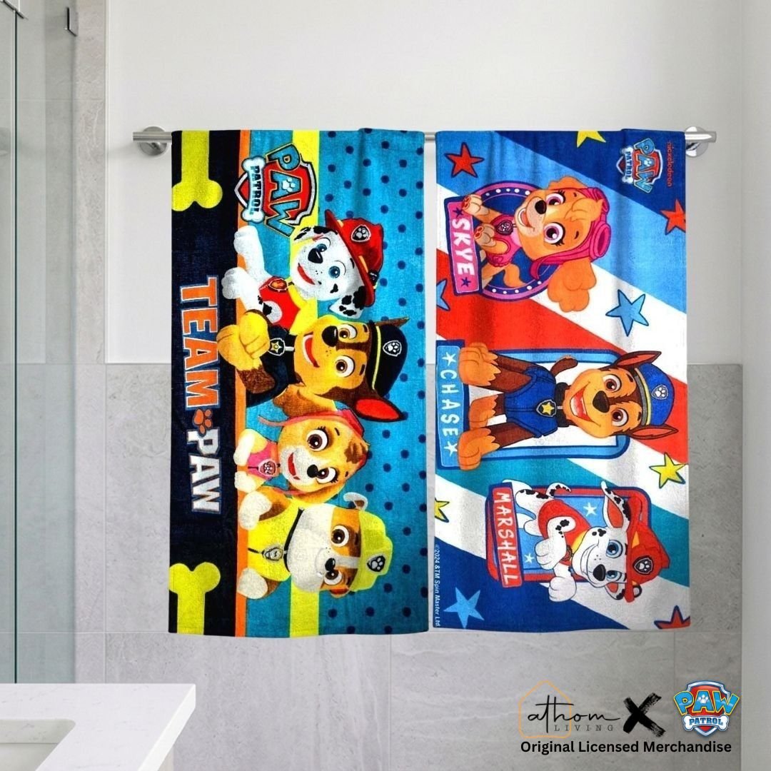 Premium Paw Patrol Team Kids Bath Towel Pack of 2 by Athom Living - Athom Living