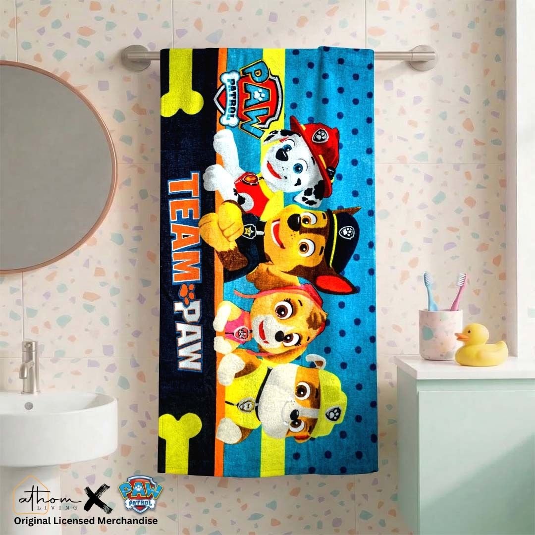 Premium Paw Patrol Team Kids Cotton Bath Towel by Athom Living - Athom Living