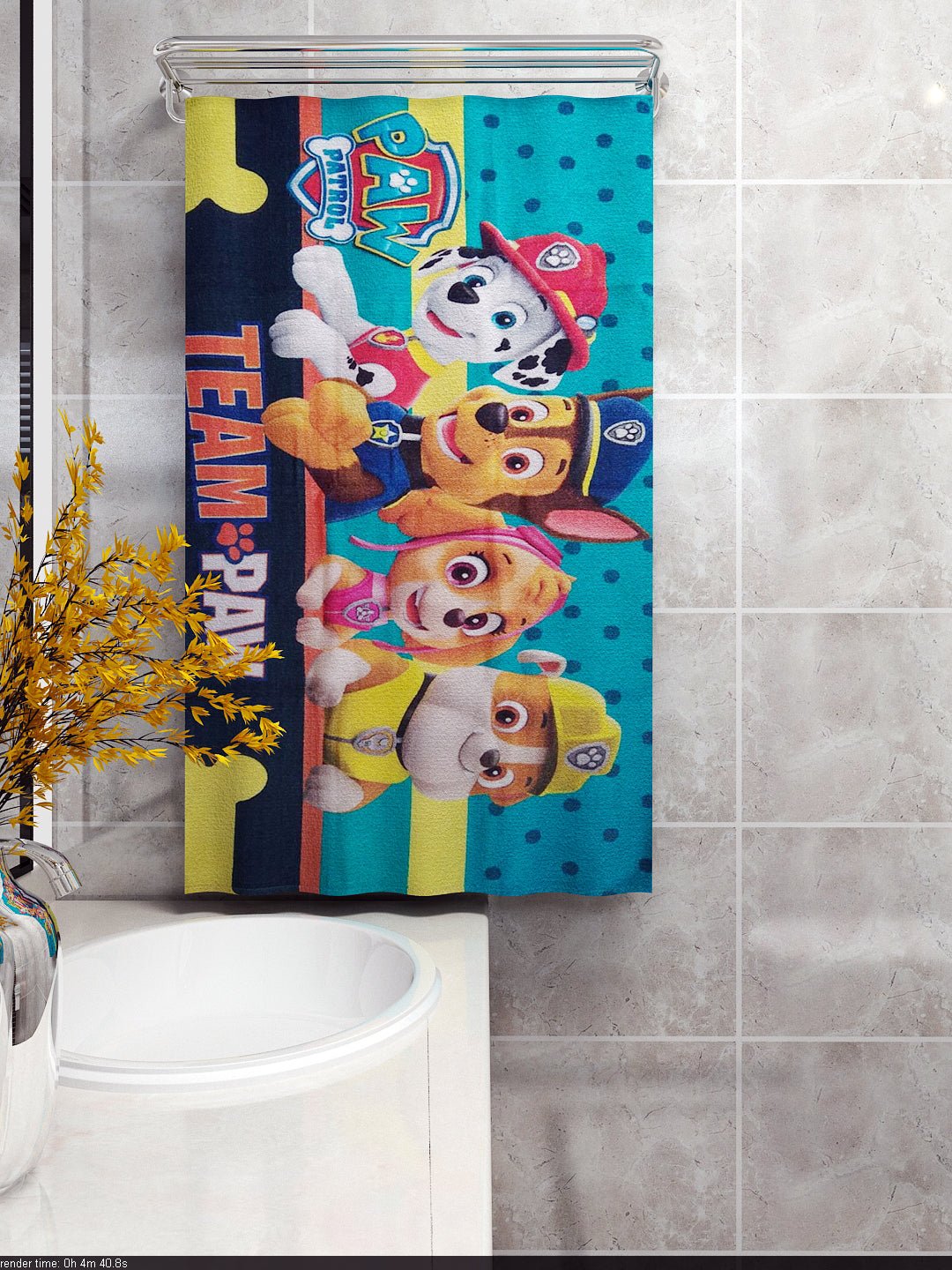 Premium Paw Patrol Team Kids Cotton Bath Towel by Athom Living - Athom Living