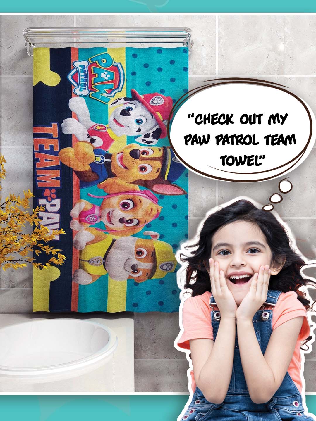 Premium Paw Patrol Team Kids Cotton Bath Towel by Athom Living - Athom Living