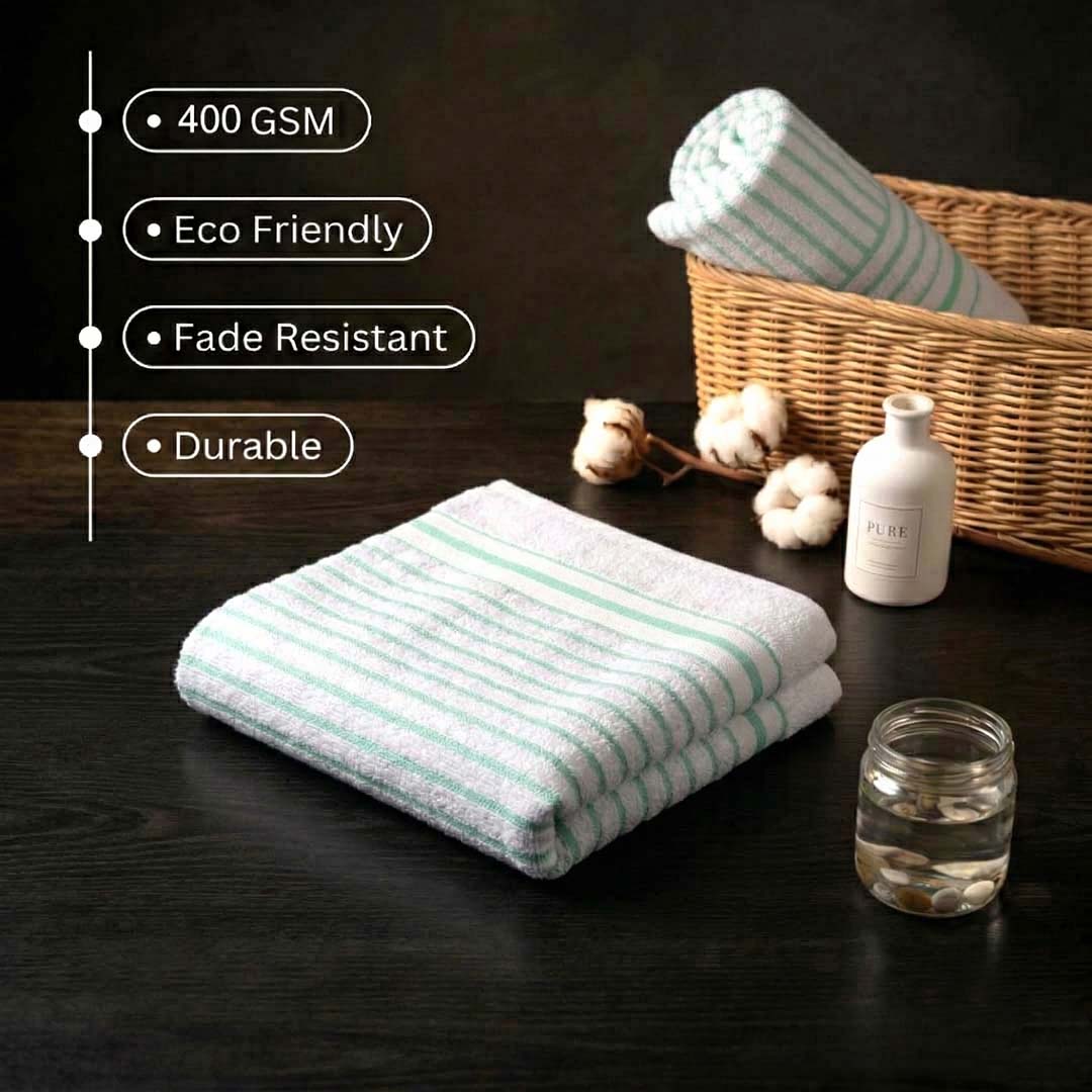 Premium Sea Green & White with Sea Green Cotton Hand Towels - Cotton Pack of 8 by Athom Living - Athom Living
