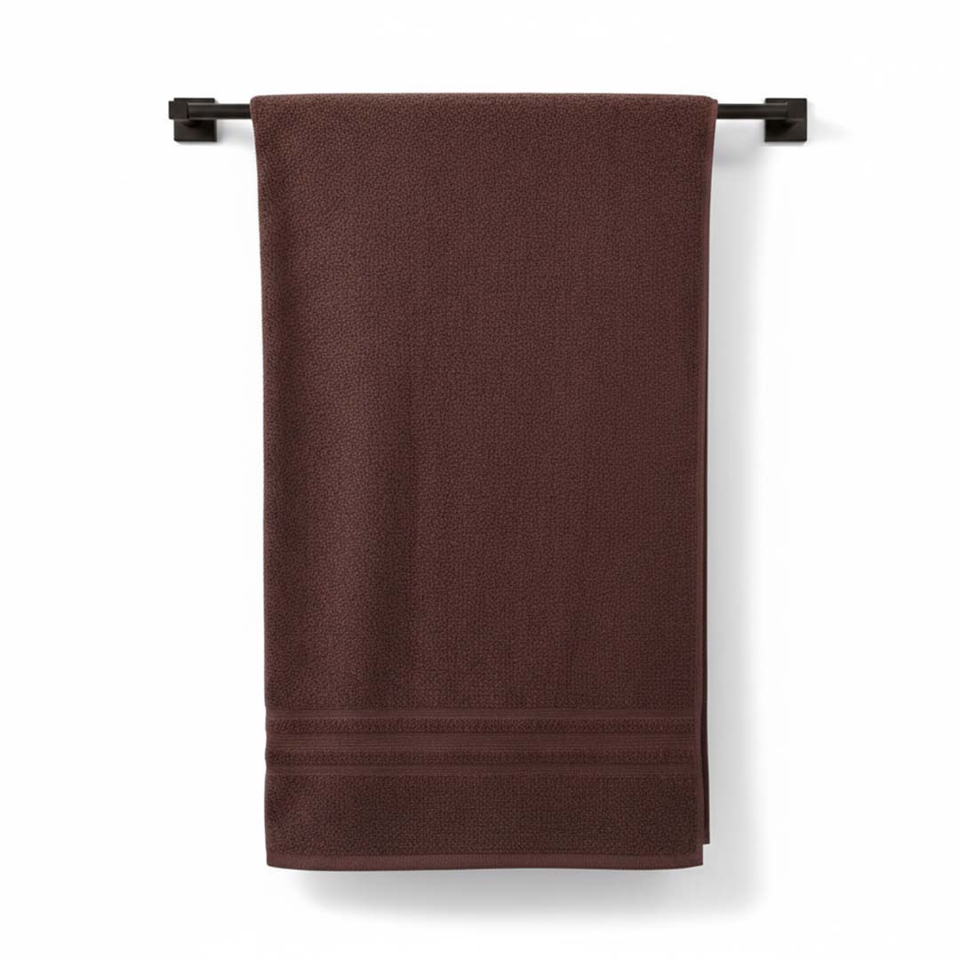 Premium Solid Brown Cotton Bath Towel by Athom Living - Athom Living