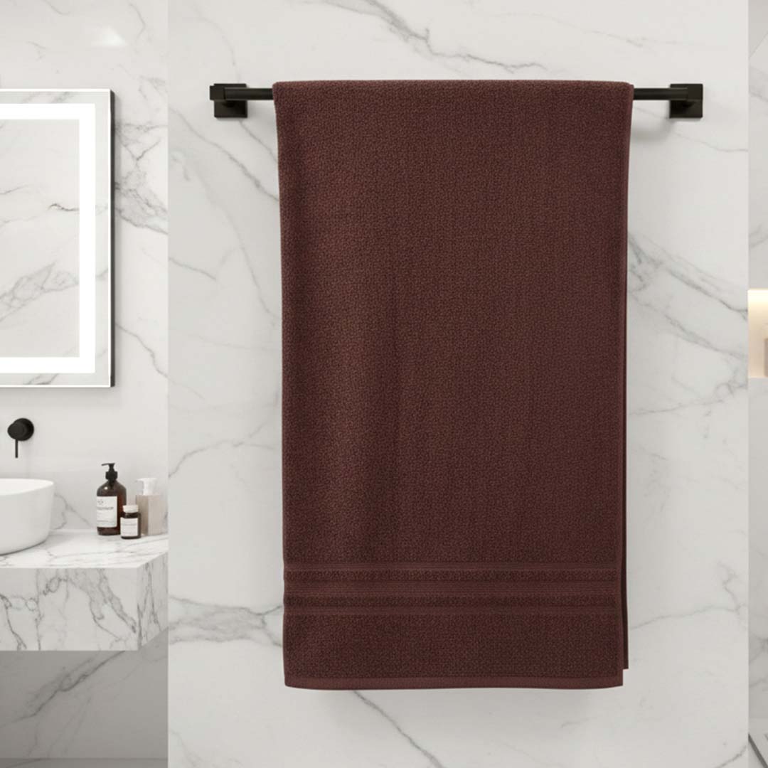Premium Solid Brown & Green Cotton Bath Towel (Pack of 4) by Athom Living - Athom Living