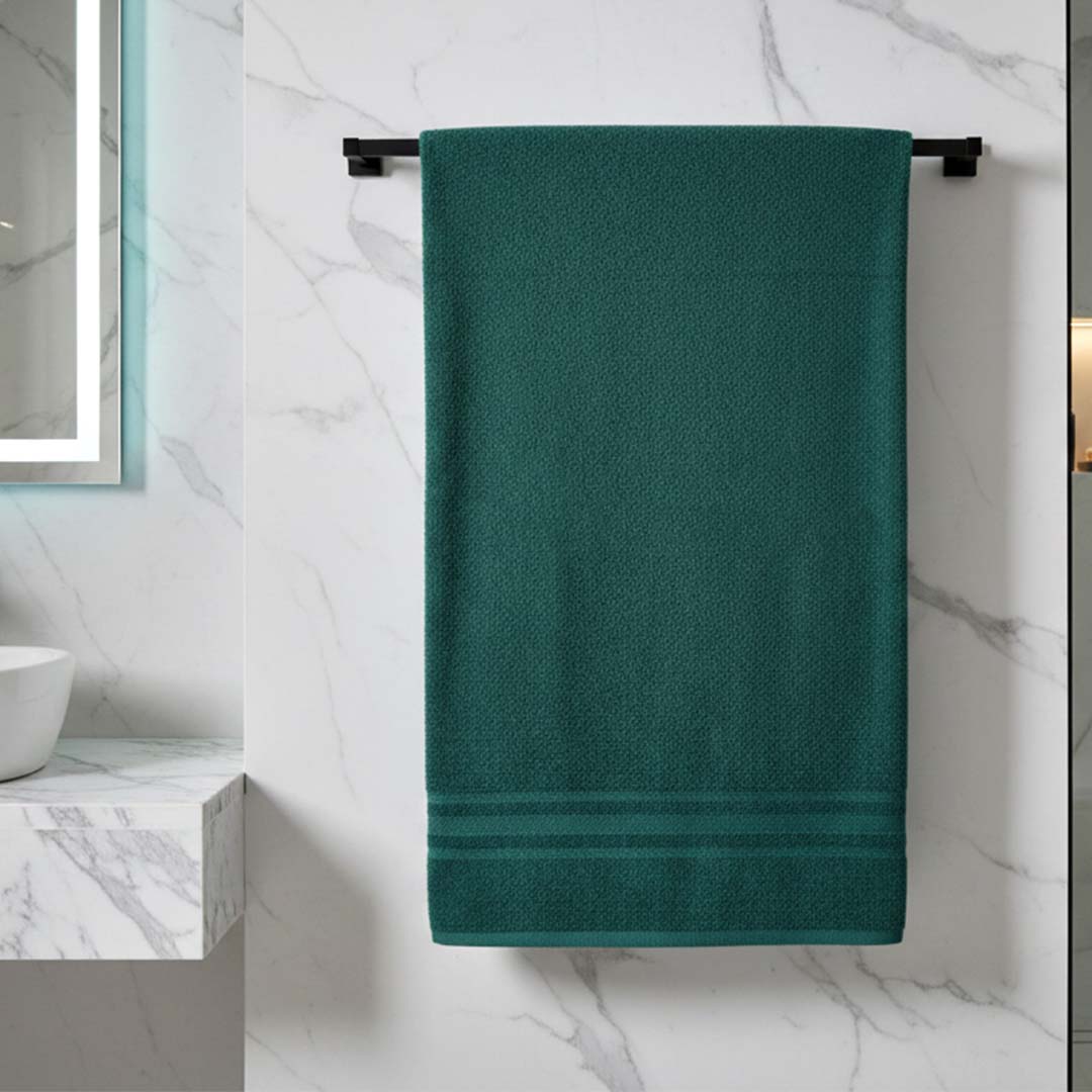 Premium Solid Green, Maroon, Brown Cotton Bath Towel (Pack of 4) by Athom Living - Athom Living