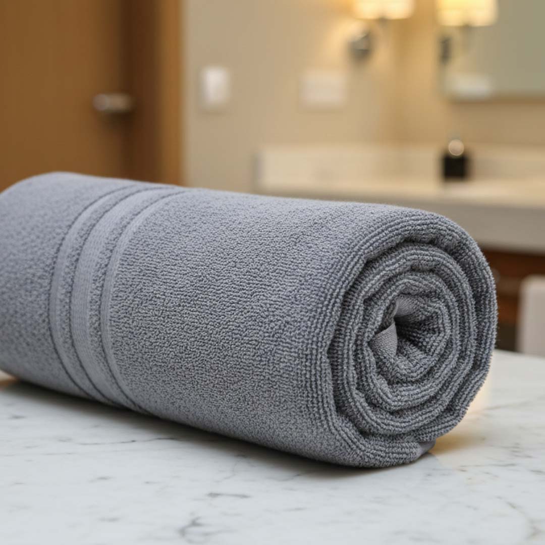 Premium Solid Grey, Beige, Green Cotton Bath Towel (Pack of 4) by Athom Living - Athom Living