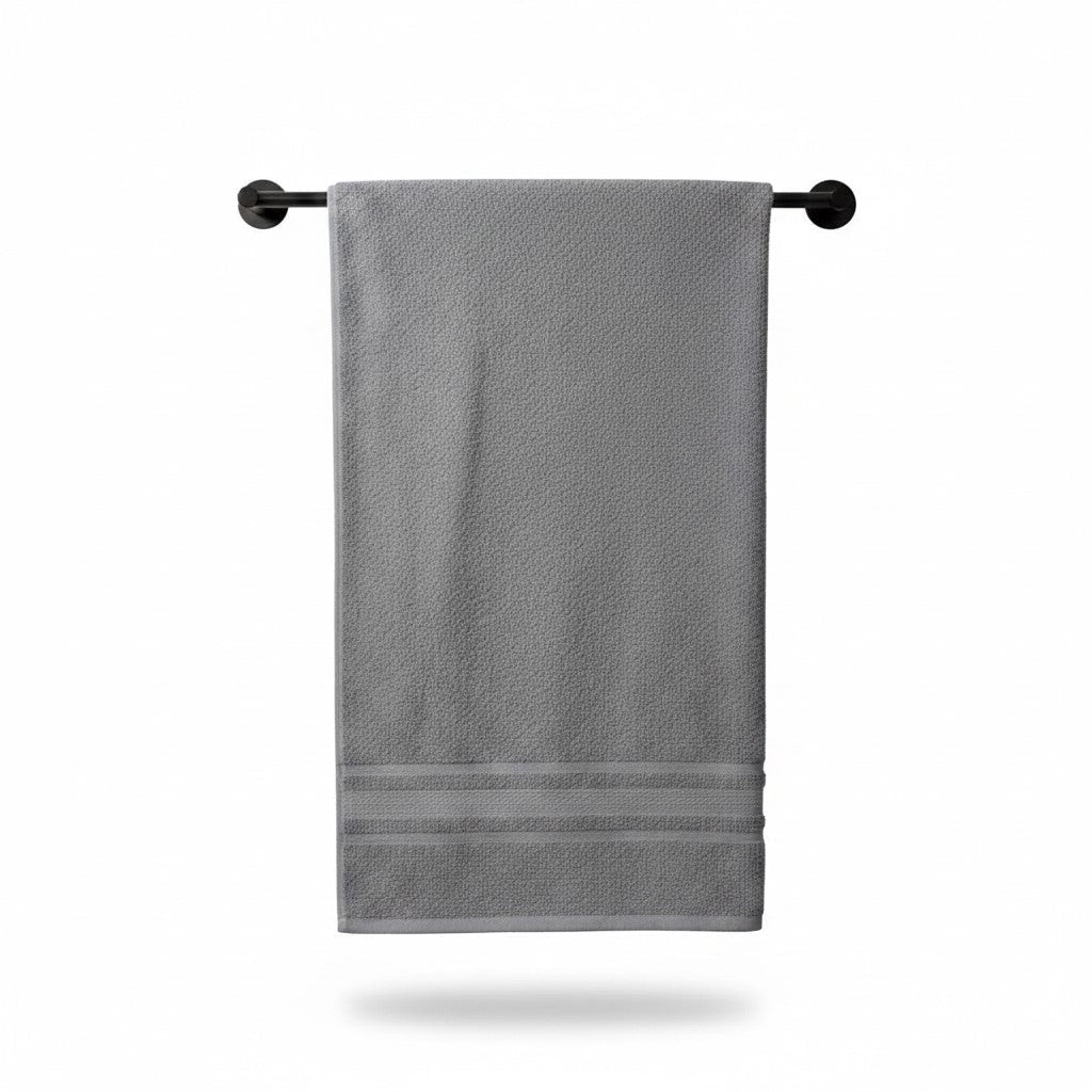 Premium Solid Grey Cotton Bath Towel by Athom Living - Athom Living