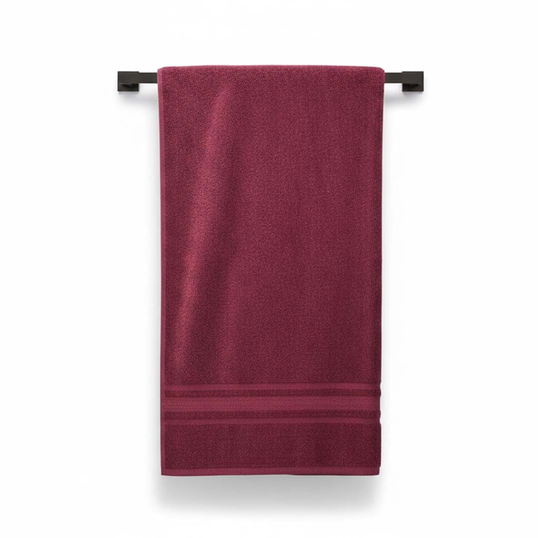 Premium Solid Maroon Cotton Bath Towel by Athom Living - Athom Living