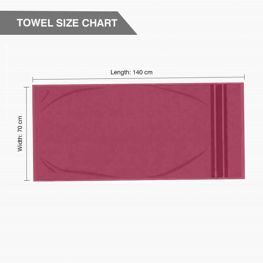Premium Solid Maroon & Red Cotton Bath Towel (Pack of 2) by Athom Living - Athom Living