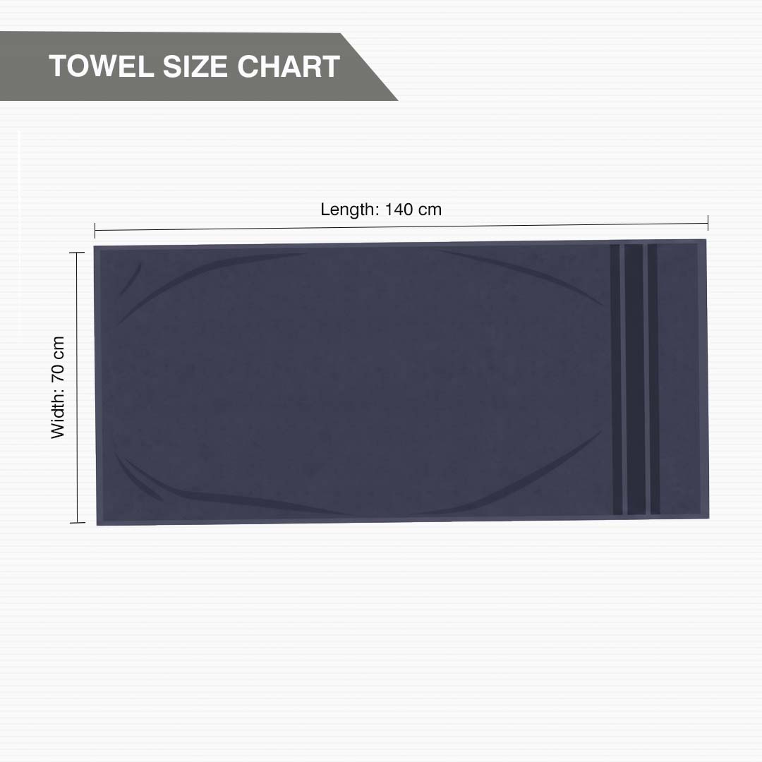 Premium Solid Navy Blue Cotton Bath Towel by Athom Living - Athom Living