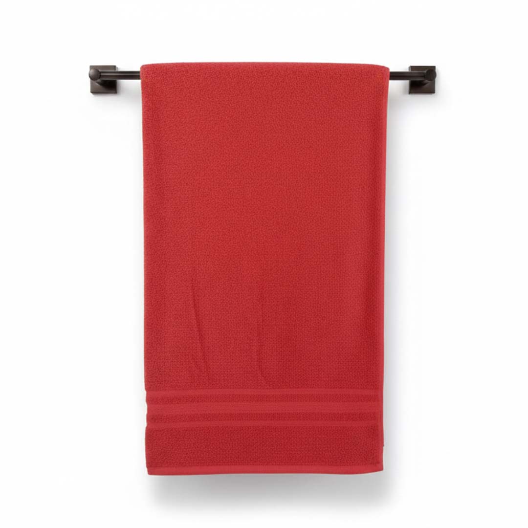 Premium Solid Red Cotton Bath Towel by Athom Living - Athom Living