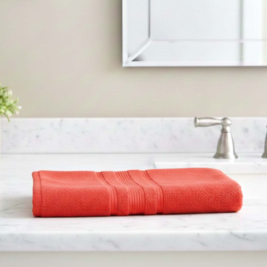 Premium Solid Red Cotton Bath Towel by Athom Living - Athom Living