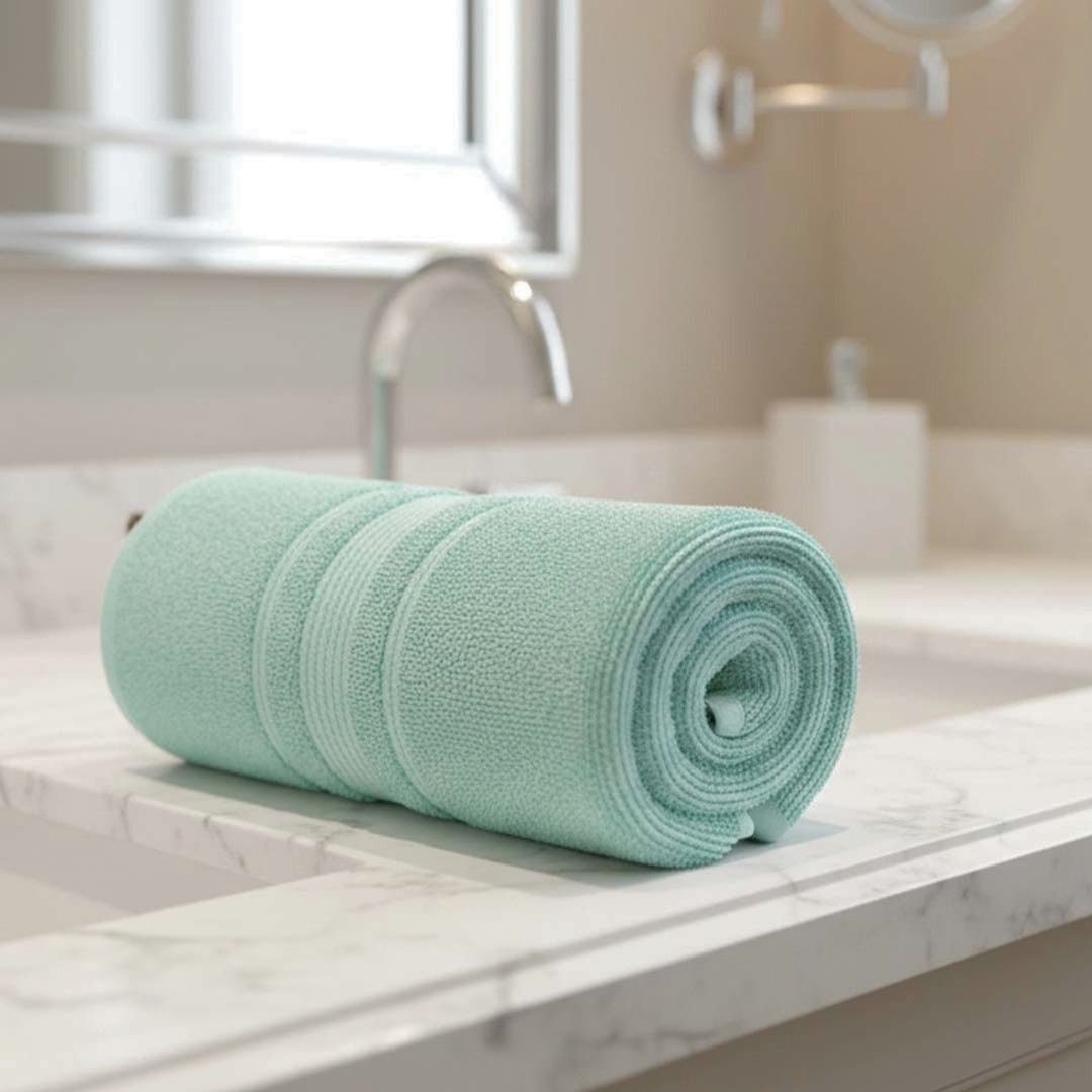 Premium Solid Water Green Cotton Bath Towel by Athom Living - Athom Living