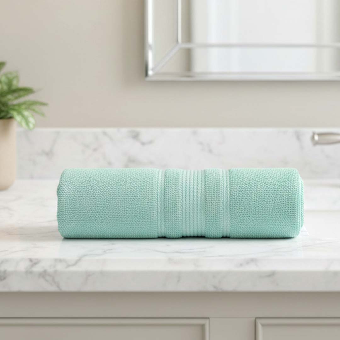 Premium Solid Water Green Cotton Bath Towel by Athom Living - Athom Living